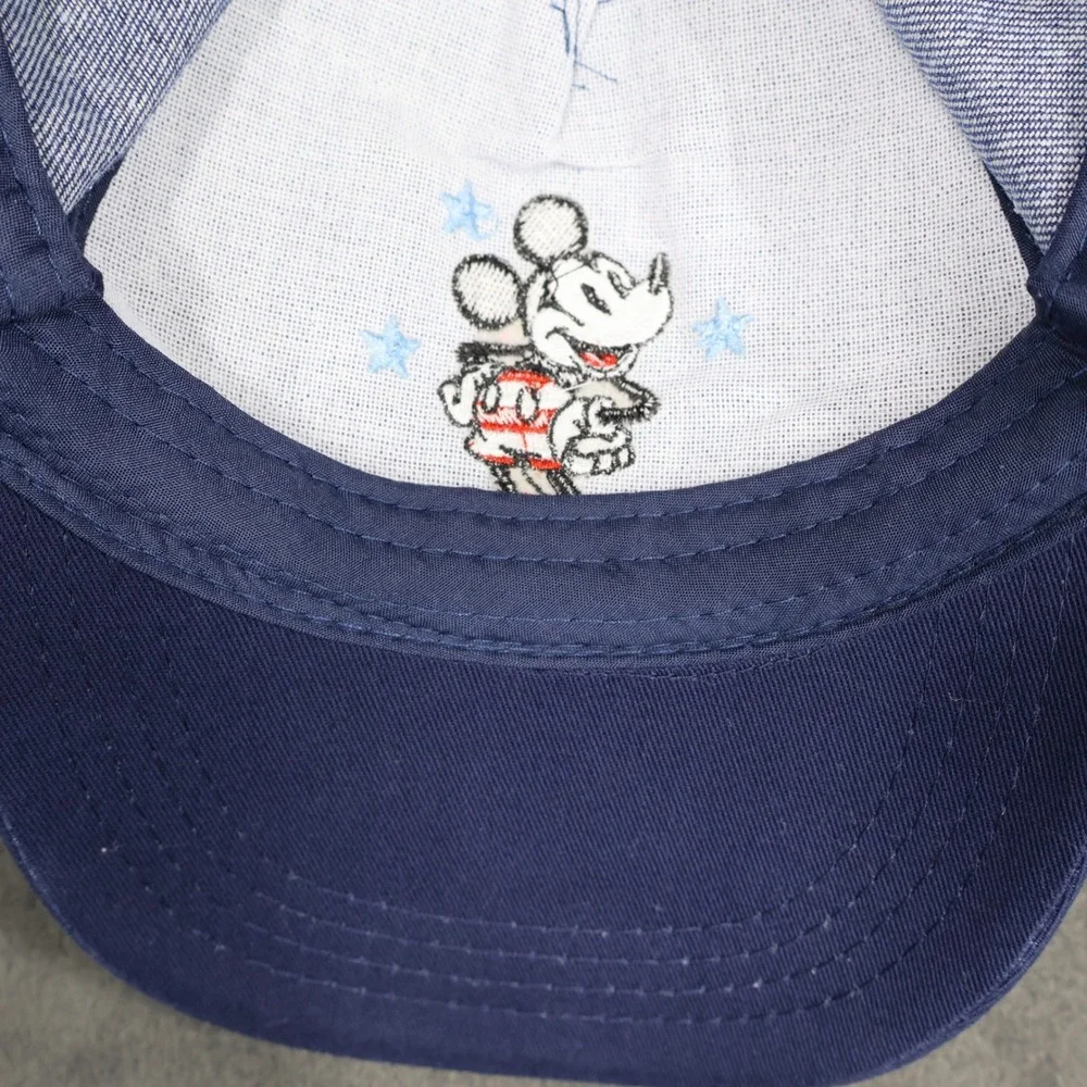 Vintage Disney Mickey Mouse Denim Baseball Cap Hat Child Kid Patriotic‎